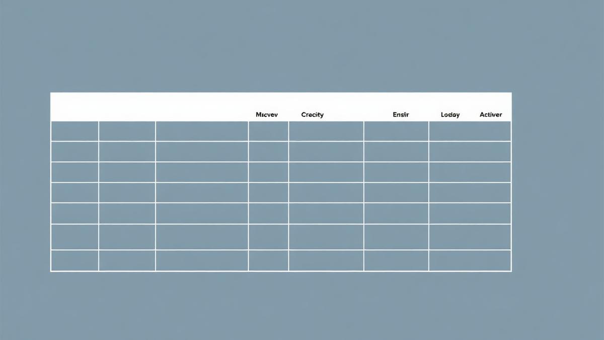 Abstract illustration of a data table with a sticky header row